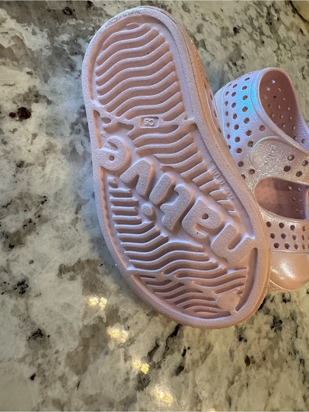 Native Kids Mary Jane in Shimmery Pink